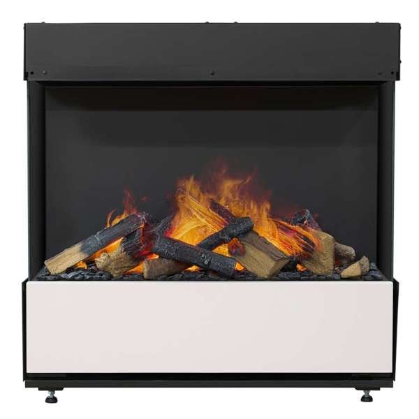 Dimplex Aura F three-sided Optimyst water vapor electric fireplace with realistic log set