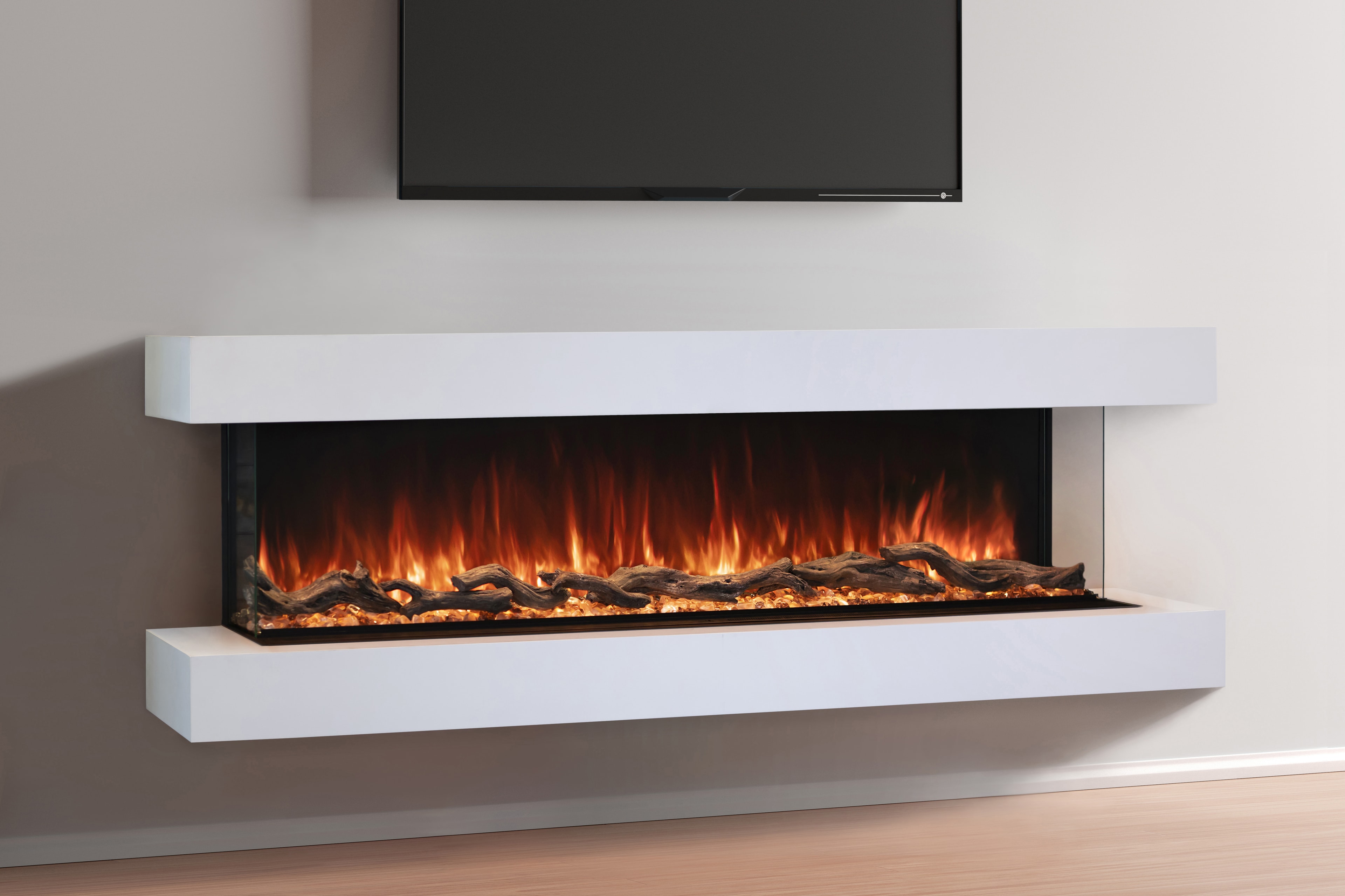 Modern Flames Landscape Pro Cabinet 80 inch white surround lifestyle room