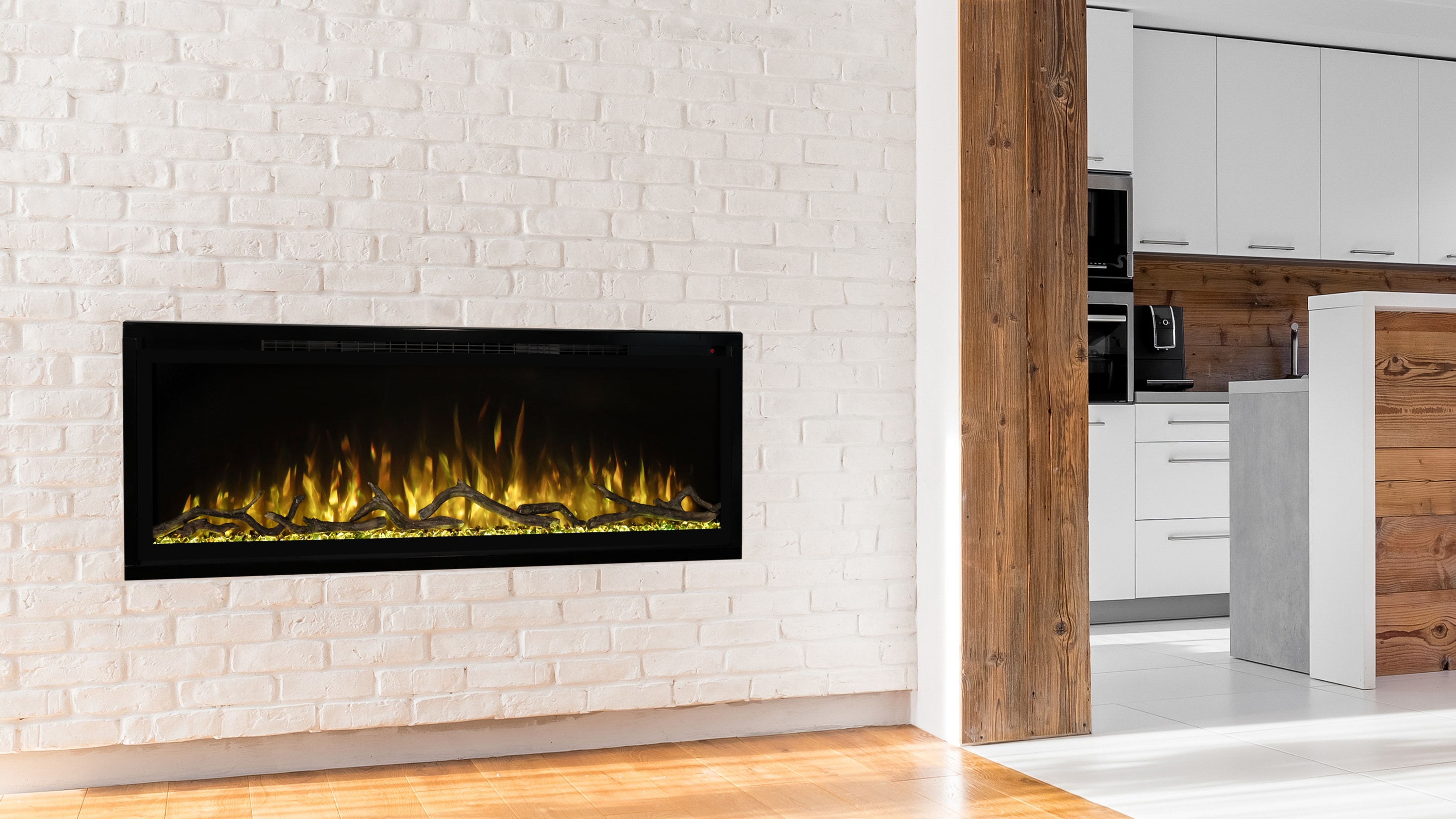 Modern Flames Spectrum Slimline electric fireplace in contemporary living space